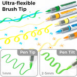 Ohuhu Acrylic Paint Markers Brush Tip: 48 Pack Automatic Ink Control Acrylic Markers High Opacity Paint Pens Water-Resistant Lightfast for Rock Painting 3D Prints Easter Eggs Wood DIY Crafts- Nahuku