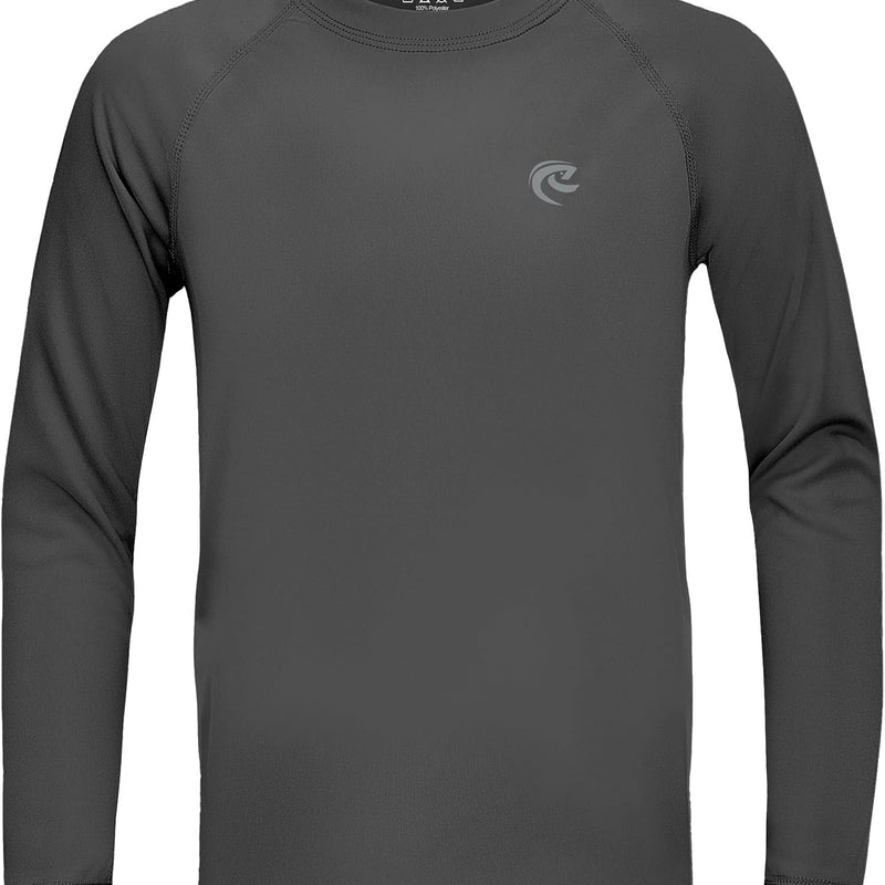 Boys UPF 50+ Swim Shirt Long Sleeve, 1 or 2 Pack UV Sun Protection Rash Guard, Youth Kids SPF Water Shirts for Beach Surf