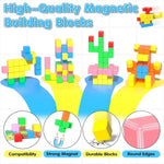 Apluses 42PCS large magnetic cubes, gifts for 3-5 year old, sensory toys with 6 colors and 3D design