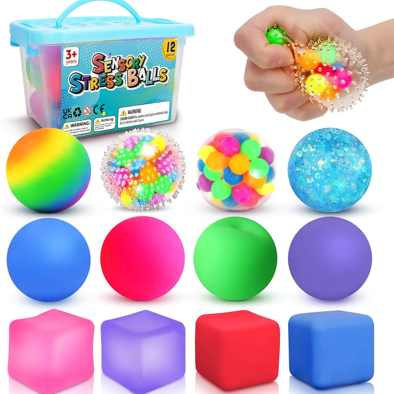 6 Set Squishy Sensory Stress Squeezing Balls forAdults: Best Calming Tool to Relieve Anxiety, Vent Mood and Improve Focus, Easter Basket Stuffers for Kids, Goodie Bag Stuffers