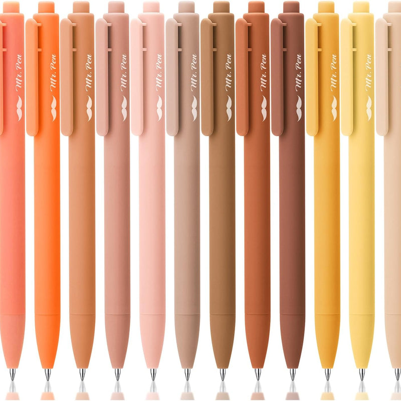 Mr. Pen- Retractable Gel Pens, 12 Pack, Colorful Ink, Fine Point 0.7mm | Fast Dry, Smooth Writing, Cute Pens for Drawing, Writing Planner and School Supplies