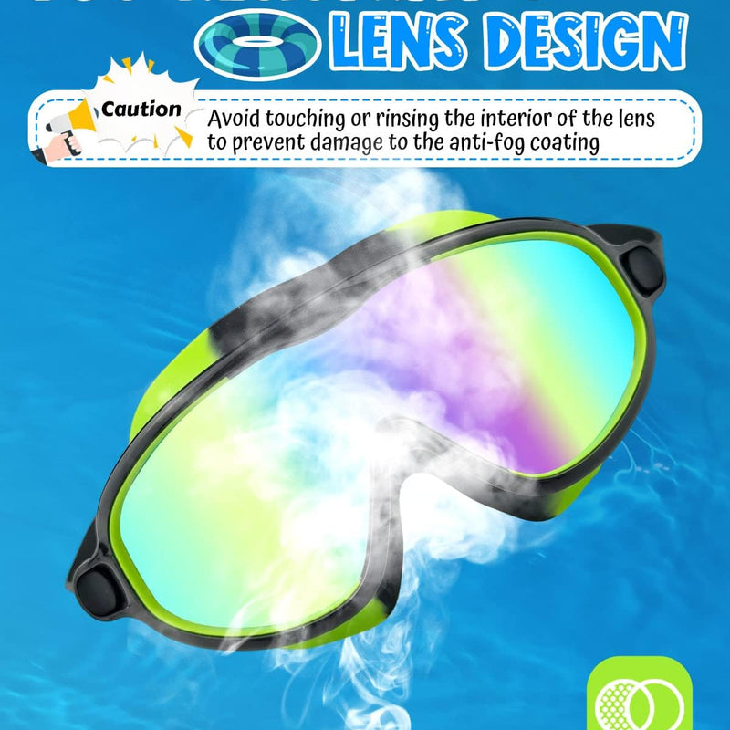 Swim Goggles 2 Pack, Wide View Anti Fog&UV Swimming Goggles for Audlt, No Leak Pool Beach Essentials for Men Women