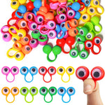 3 Otters Multicolor Googly Eye Finger Puppets Rings for Kids, Safe Non-Toxic Plastic Trinkets, Ideal Party Favors, School Prizes, and Goodie Bag Stuffers for Creative Play.