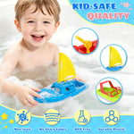 Toy Boat Fleet for Toddlers, Floating Water Play Boats for Pool, Bath & Beach, Colorful Boat Set for Kids Ages 3-5
