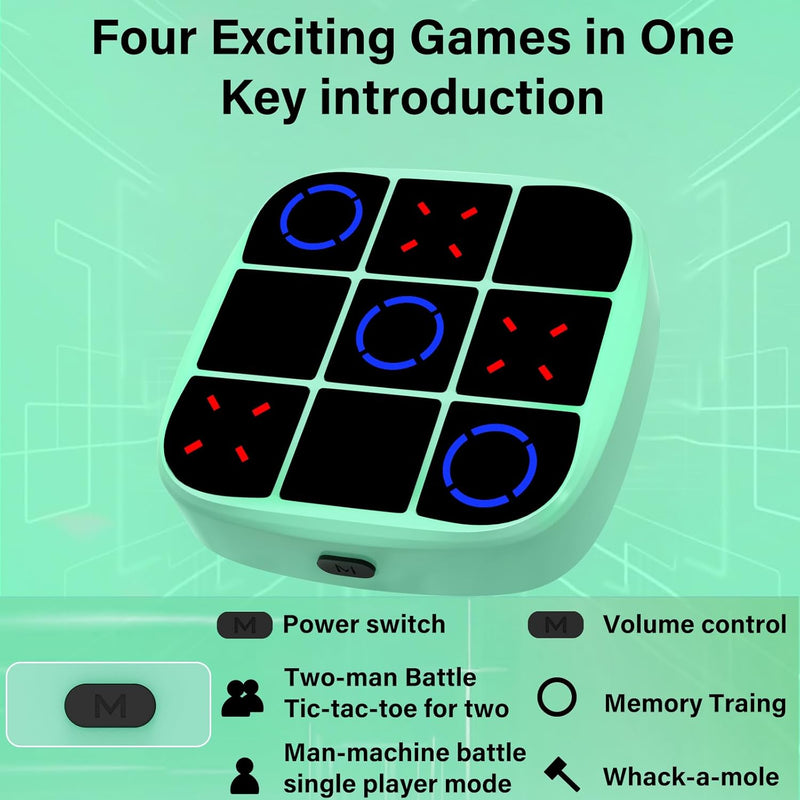4-in-1 Tic-Tac-Toe Bolt Game: Handheld Puzzle Console for Educational & Memory Growth