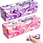 Butter Squeeze Toy 2PCS, Slow Rising Dumpling Squishy Butter Sensory Stress Relief Squishies Soft & Stretchy Fidget Toys for Anxiety Relief Party Favors (Butter Stick)
