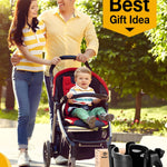 Universal Stroller Cup Holder with Mobile Phone Case, 2-in-1 Strollers Storage Rack, 360 Degrees Rotation Drink Holder for Bike, Pushchair, Wheelchair, Walker,Bicycle, Fits Most Cups