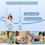 Rechargeable Long Range Walkie Talkies for Kids, 2 Pack, Age 3-5, Outdoor Use, Video and Voice Chat, Pink and Blue Design