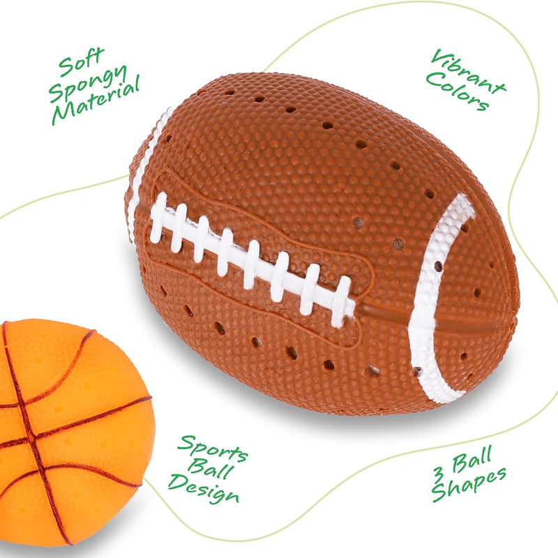 ArtCreativity Pool Toys for Toddlers 1-3, Splash Sports Balls Water Toys, 3 Different Athletic Water Ball Designs Include Football, Basketball & Soccer Ball, Spongy Pool & Bath Toys for Kids Ages 4-8