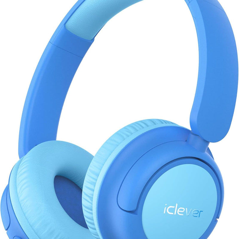 iClever BTH22 Kids Bluetooth Headphones for Toddler Travel, 60H Play Time | SafeSound Tech3.0, Stereo Sound, USB C Fast Charging, AUX Cable, Kids Wireless Headphones for Girls/Boys/Tablet/PC/School