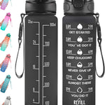 Enerbone 32 oz Drinking Water Bottle with Times to Drink and Straw, Motivational with Carrying Strap, Leakproof BPA & Toxic Free, Ensure You Drink Enough Water for Fitness Gym Outdoor