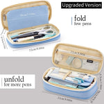 EASTHILL Big Capacity Pencil Pen Case Office College School Large Storage High Capacity Bag Pouch Holder Box Organizer Light Blue