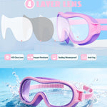 Aegend 2 Pack Swim goggles for Kids 3-15, Anti-Fog Anti-UV Wide Vision Waterproof, No leak Swimming goggles for Boys Girls