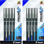 Pilot Precise V5 Stick Liquid Ink Rolling Ball Stick Pens, Extra Fine Point (0.5mm) Black Ink Pens, 4-Pack