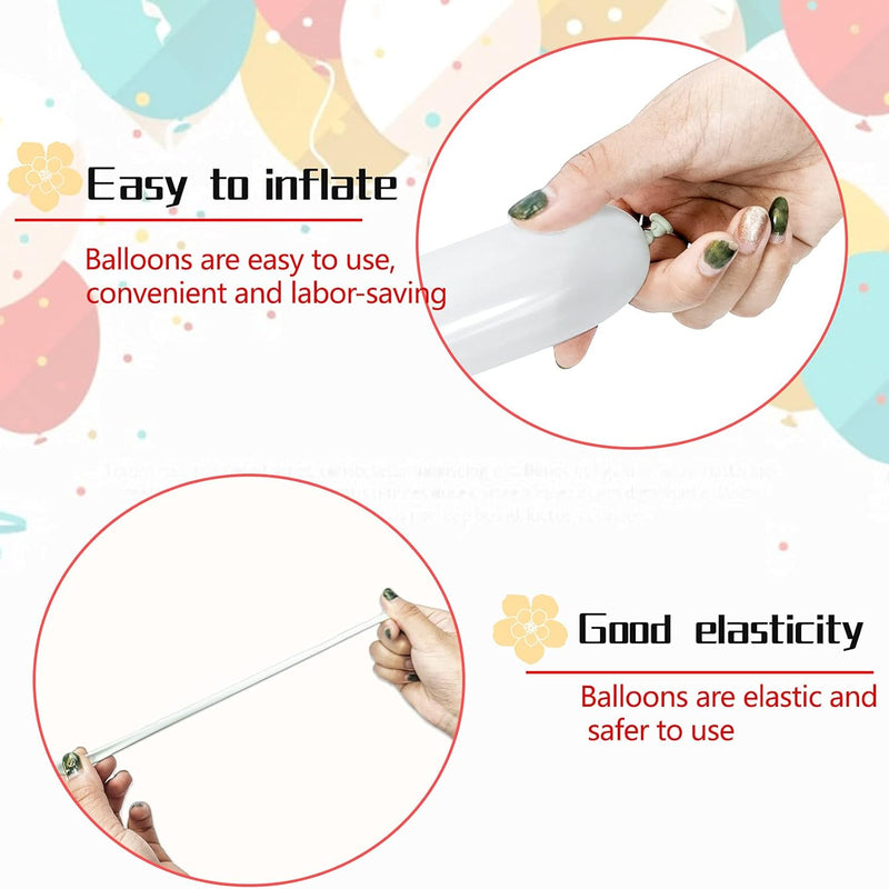 Premium 100-Pack Clear Latex Balloons for Balloon Art and Party Decorations