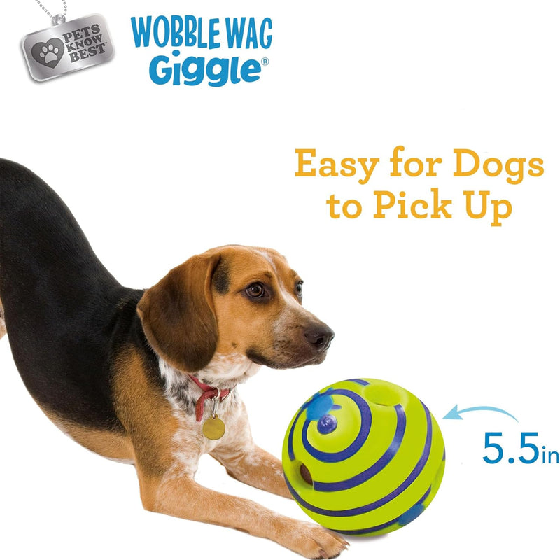 Wobble Wag Giggle Ball, Interactive Dog Toy, Fun Giggle Sounds When Rolled or Shaken, Pets Know Best, As Seen On TV