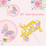 60Pcs Butterfly Cupcake Toppers: Vibrant 3D Decorations for Cakes, Desserts, and Parties