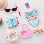 18 Inch American Doll Accessories, Fashion Doll Swimming Play Sets for American 18 Inch Girl Including Clothes Swimsuit Sunglasses Phone Shoes