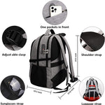 SHRRADOO Anti Theft Laptop Backpack Travel Backpacks with Combination Lock for Women Men College Backpack Computer Bag Fits 17 Inch Laptop,Grey