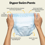 DYPER Baby Swim Diapers Size Medium (20-31 lbs), 19 Count | Disposable Swim Pants | Plant-Based, Hypoallergenic & Fragrance Free | Won't Swell in Water | for Pool, Beach, Swim Lessons & Water Play
