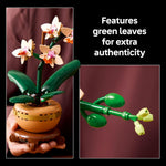 lego botanicals mini orchid building set for adults 18+ with 274 pieces and 5 peach blooms