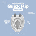 Jool Baby Quick Flip Toilet Seat with Built-in Potty & Splash Guard for Toddler Training, Slow Close (Elongated)