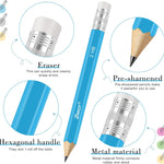 ZWlOT Golf Pencils with Eraser, #2 HB Half,4" Mini,Pre-Sharpened,120/200/320 Count Pencils Wood Cased Short for Classroom, Office, School, Wedding and Party Game(Blue-120pcs)