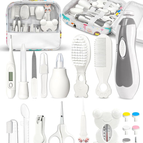 YASEW Baby Grooming Kit with Electric Nail Trimmer, Newborn Essentials | Hair, Nail, Nasal and Temperature Care, Home and Travel Ready, For Infants and Toddlers, Baby Shower Gift