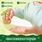 28PCS Toddler Knife Set - Kids Knifes for Real Cooking, Montessori Kids Kitchen Knife Set with Cutting Board Crinkle Cutters Kid Safe Knives, Toddlers Kitchen Tools for Age 2-10 Year Old Girl Boy