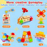 Mgtfbg Kids 29-Piece Wooden Tool Set with Montessori STEM Educational Pretend Play Construction Toys
