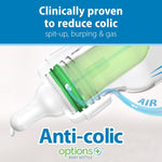 Dr. Brown's Natural Flow Anti-Colic Options+ Narrow Baby Bottle Gift Set with Advantage Pacifier & Bottle Travel Caps, 0m+