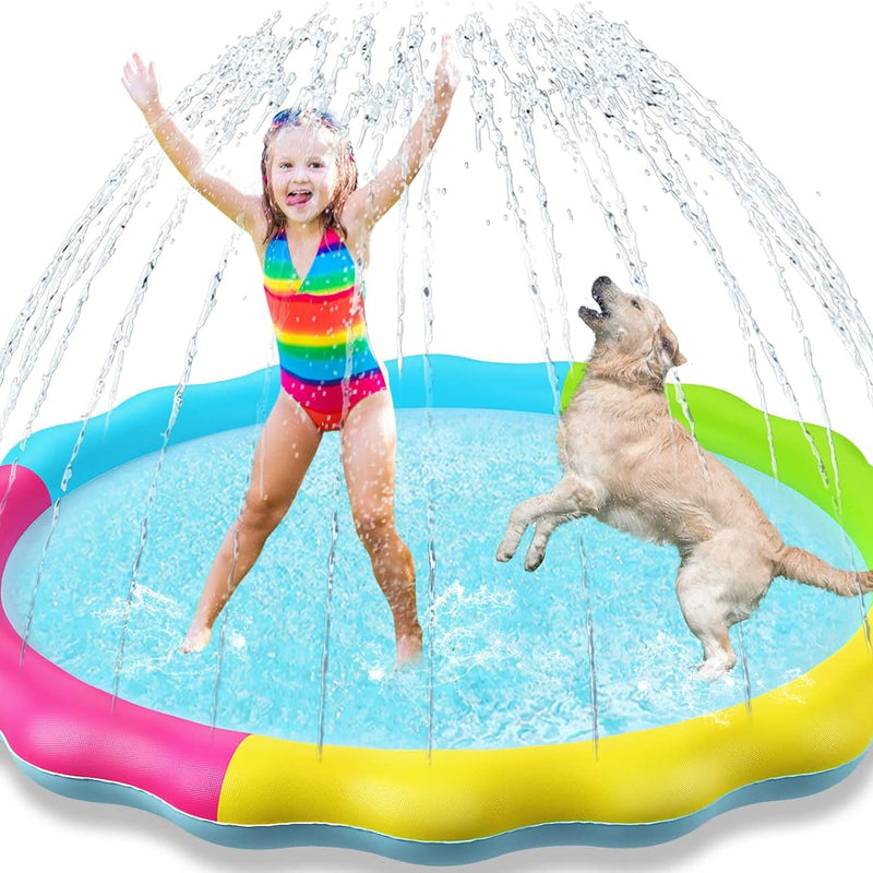 Jasonwell Splash Pad Sprinkler/ Play Mat for Kids, Outdoor Water Toys Inflatable for Baby Toddler Boys Girls Children Age 18+ Months ,Outside Backyard Dog Pool