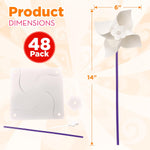 4E's Novelty 24 Pack DIY Pinwheels Craft for Kids, Bulk Summer Pinwheel Craft Kit, Color Your Own Paper Windmill Patriotic Pinwheels for Kids Bulk 4th ofJuly Craft for Kids Art Games