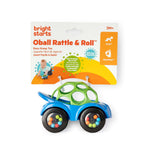 Bright Starts Oball Easy Grasp Rattle & Roll Sports Car Toy for Babies, 3 Months and up