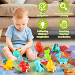 Dinosaur Car Toys for 1 Year Old Boy Gifts with Playmat/Storage Bag | 9 PCS Vehicles for Baby Boy Gifts,1 Year Old Toys for Toddler Boy Toys 1-2,1st Birthday Gift for Infant 12 18 Months