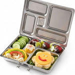 PlanetBox Rover Lunchbox Replacement - Brushed Stainless Steel Bento Box for Kids and Adults, Recycled Sustainable Lunch Box with Multi-Compartment Design