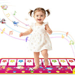 M SANMERSEN Floor Piano Mat, Toddler Toys Musical Mat, Keyboard Floor Play mat 39.5" Electronic Music Animal Touch Play Blanket Funny Xmas Gift Toy for 1 2 3 Year Old