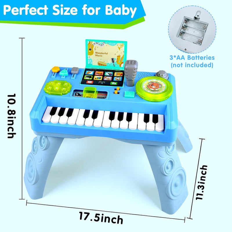 Baby DJ Table Musical Piano Toys for Toddlers Boys Girls with Music & Light | Baby Activity Table Toddler Learning Educational Music Instruments Infant Toy for Boy First Birthday Gifts