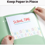 Sooez 6 Pack 2-Pocket Folders Heavy Duty, Plastic Folders with Pockets 3 Hole Punched, Pockets Folder for 3 Ring Binder with Writable Label, Letter Size, Pastels