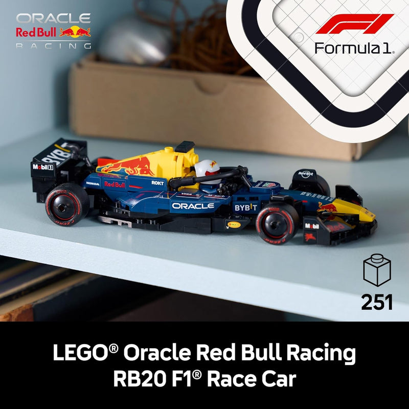 LEGO Speed Champions Oracle Red Bull Racing F1 Race Car Model Kit for Adults, Ages 18+ with Realistic Features - Red Bull F1 Display