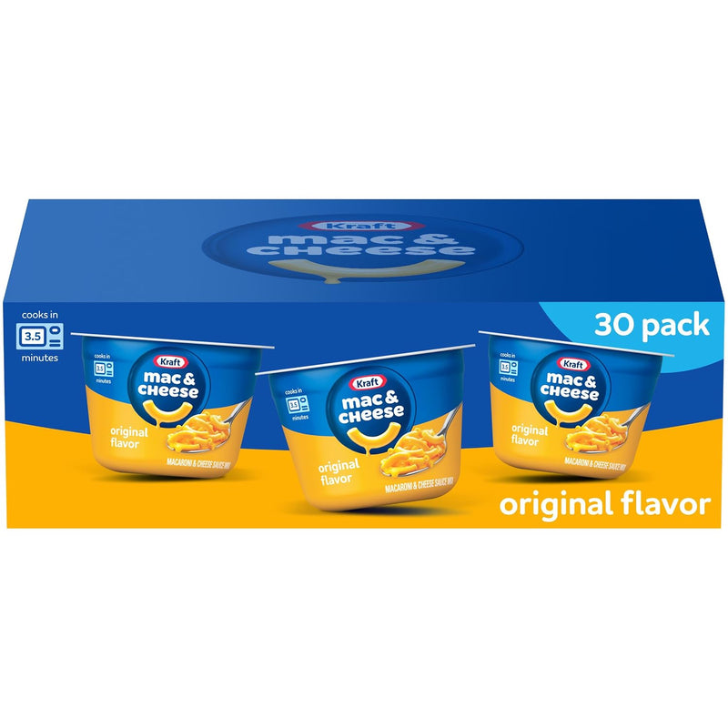Kraft Mac and Cheese Dinner, 8 Microwaveable Cups, Original, 2.05 oz | for Easy Dinner or Dinner Sides No Artificial Flavors, Preservatives or Dyes