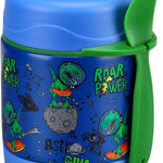 10oz Soup Thermo for Hot Food Kids Insulated Food Jar,Thermo Hot Food Lunch Container, Width Mouth Stainless Steel Lunch Box for Kids with Spoon (Blue-dinosaur)