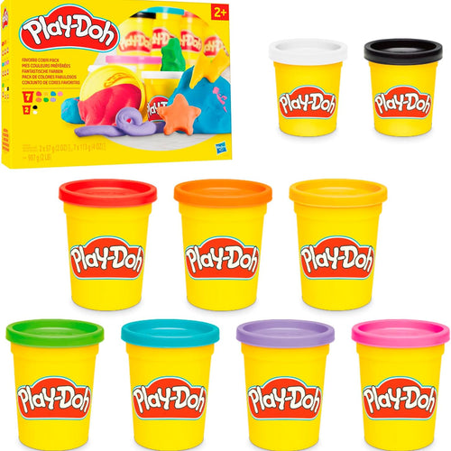 Play-Doh 9 Pack Favorite Color Set, Assorted Colors, 2 & 4 Ounce Modeling Compound Cans