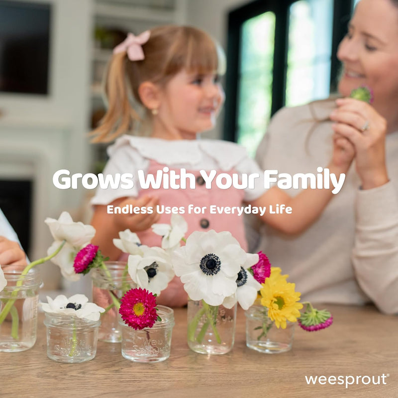 WeeSprout Glass Baby Food Storage Jars w/ Lids (4/8 oz, 12 Pack Set) Snack, Reusable Small Containers, Breast Milk, Fridge, Freezer, Microwave & Dishwasher Safe, Essential Must Have for Infants