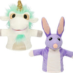 Official Bluey Unicorse & Bob Bilby Hand Puppet Plush 2-Pack | 8-9 Inch Deluxe Soft Fabric Toddler Toys with Embroidered Details for Imaginative Play & Storytime Fun.