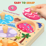 Wooden Dinosaur Matching Egg Puzzle for Preschool Learning Activities and Educational Toys
