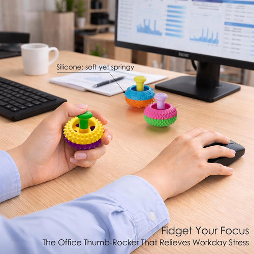 Silicone Thumb Rocker Fidget Toys for Kids Adults ,4PCS Stress Relief Sensory Toys for Autism ADHD Anxiety,Fun Textures Gadgets,Office Desk Toy,Stocking Stuffers for Women Men Teen Gifts