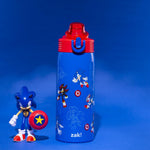 Zak Designs Sonic the Hedgehog Sage 19oz Leak-Proof Straw Kids Water Bottle | BPA Free, Insulated Stainless Steel, Cupholder Friendly, Dishwasher Safe, Lid Lock, Handle, For School, Home, Travel, Outdoor