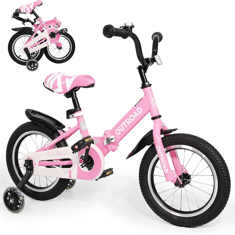14/16/18 Inch Kids Bike for Boys and Girls with Training Wheels and Dual Handbrakes