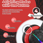 iClever BTH12 Kids Bluetooth Headphones 85H Playtime with LED Lights Travel | SafeSound Tech, Stereo Sound, USB C Charging AUX Cable Over Ear Built-in Mic, Kids Wireless Headphones for Toddler Boys Girls